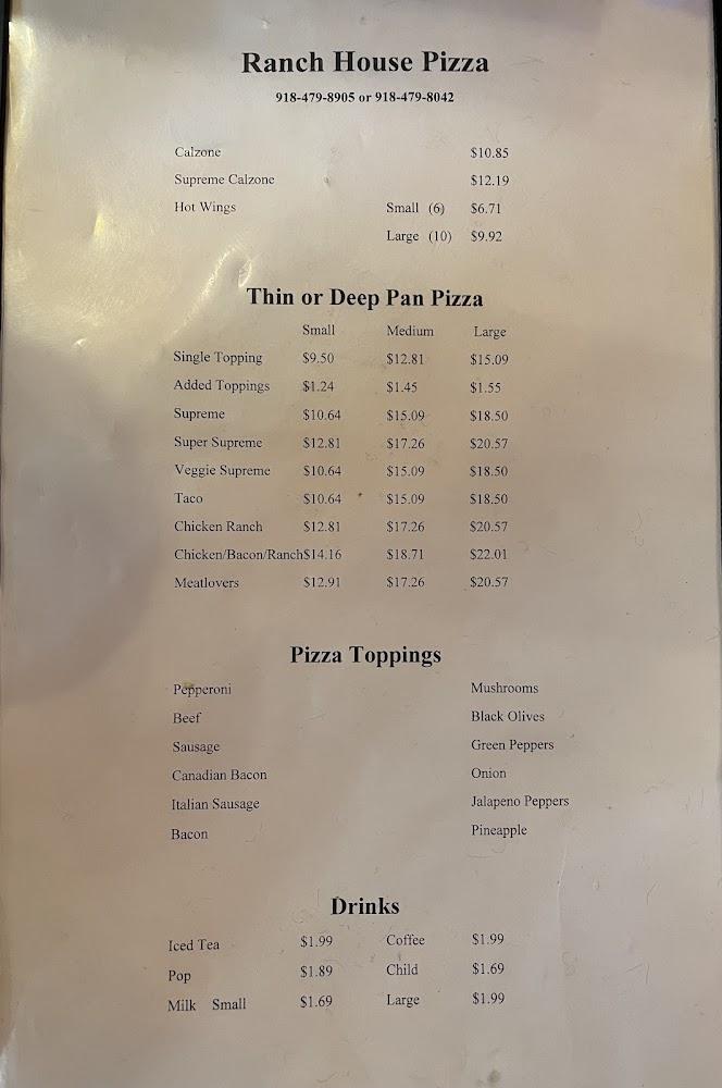 Ranch House Pizza Menu image 3